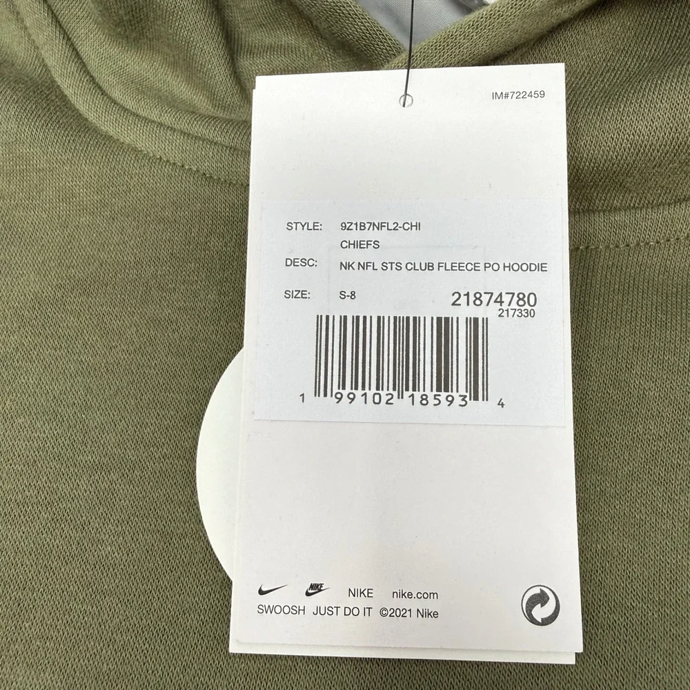 Nike Kansas City Chiefs Salute to Service Hoodie Olive Green Youth Small 8 NEW